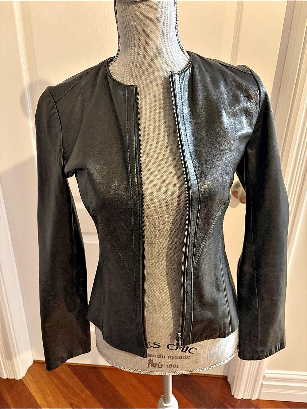 DANIER Black Leather Jacket Size P